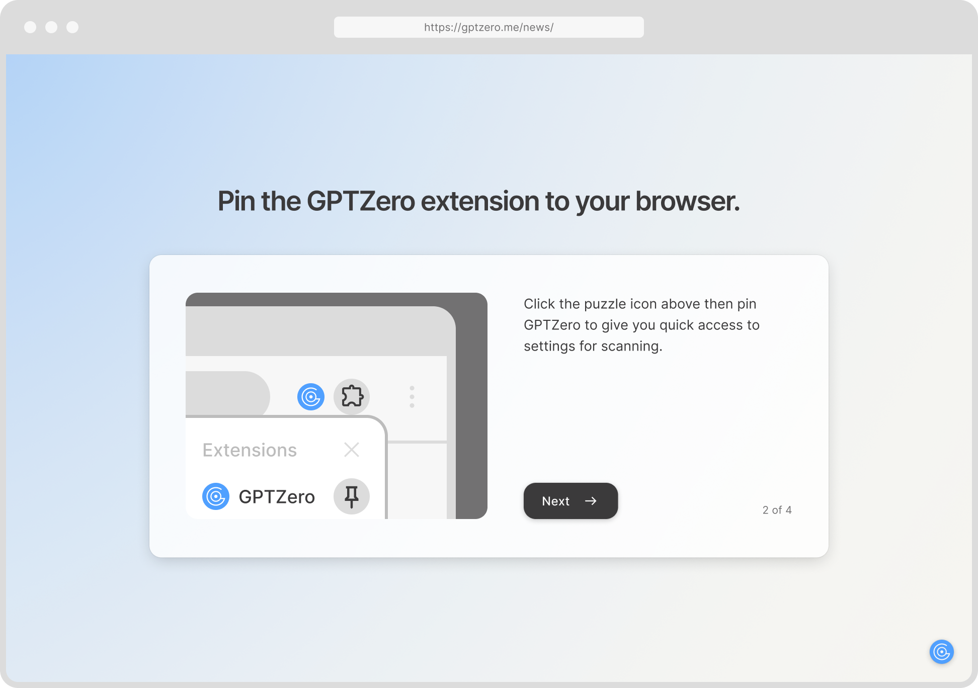 Onboarding slide showing feature highlight